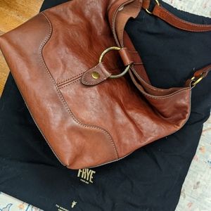 Frye ring bag in cognac